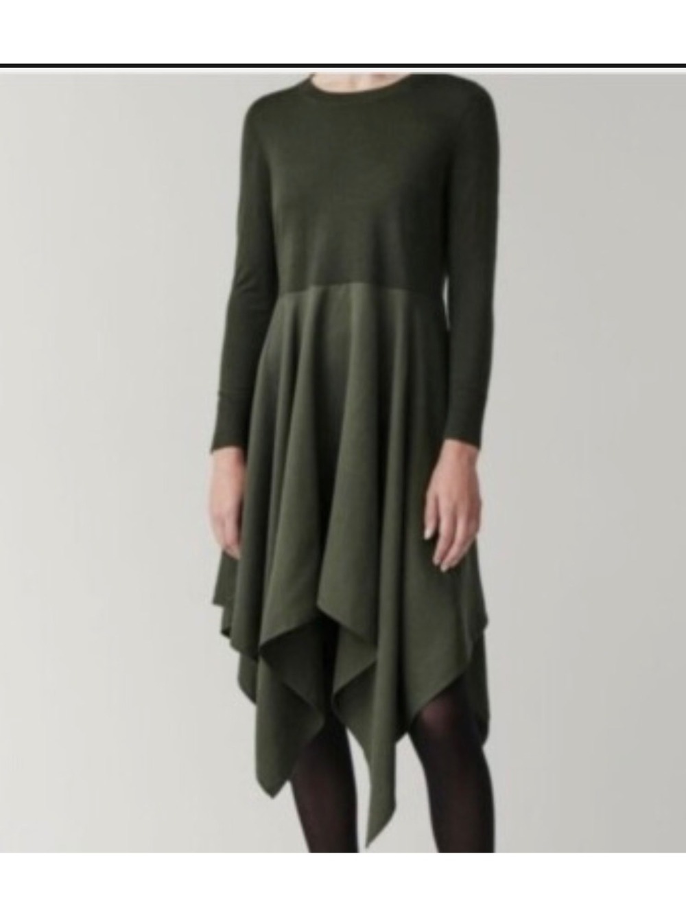 COS Wool Lyocel Asymmetrical Sweater Dress